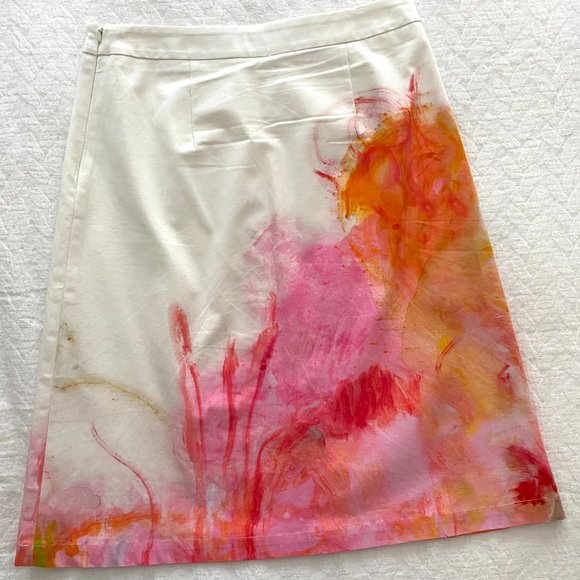 Anthropologie Claire Desjardins Watercolour Painter's Palette Skirt Size 6 - Picture 2 of 7